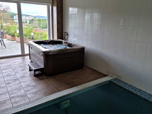 Vířivka MIRA u bazénu